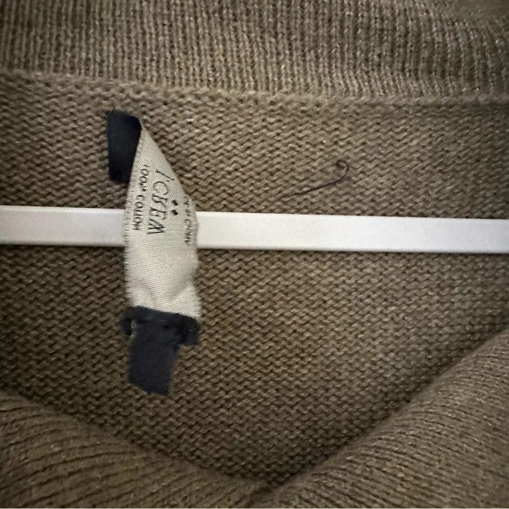 J. Crew Men's Cotton Pullover Sweater Taupe Brown Toggle